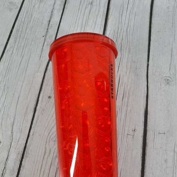 Starbucks Heart Embossed Venti Valentine’s Day Tumbler Cup w/ Lid No Straw Rare - Picture 5 of 14